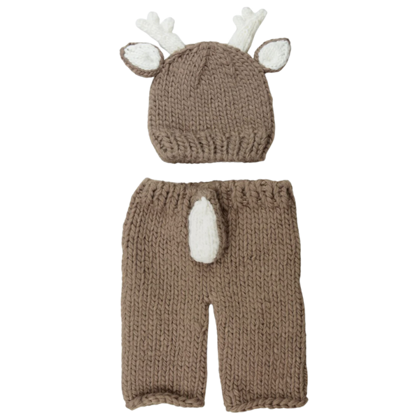 Hartley Deer Hat and Pant Newborn Set - HoneyBug 