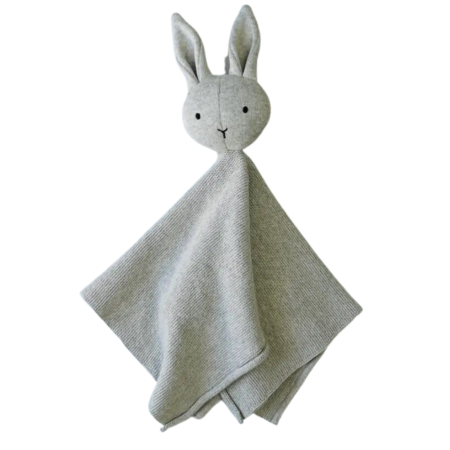 Baby Lovey Security Blanket - Bunny (Grey) - HoneyBug 