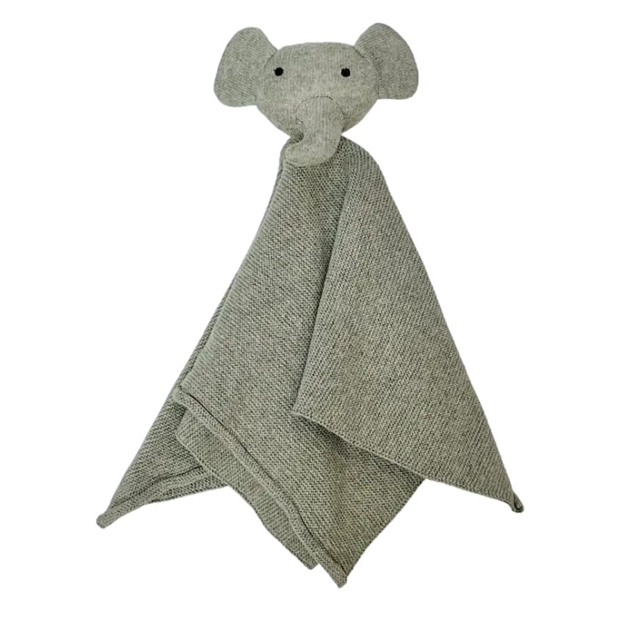 Baby Lovey Security Blanket - Elephant (Grey) - HoneyBug 
