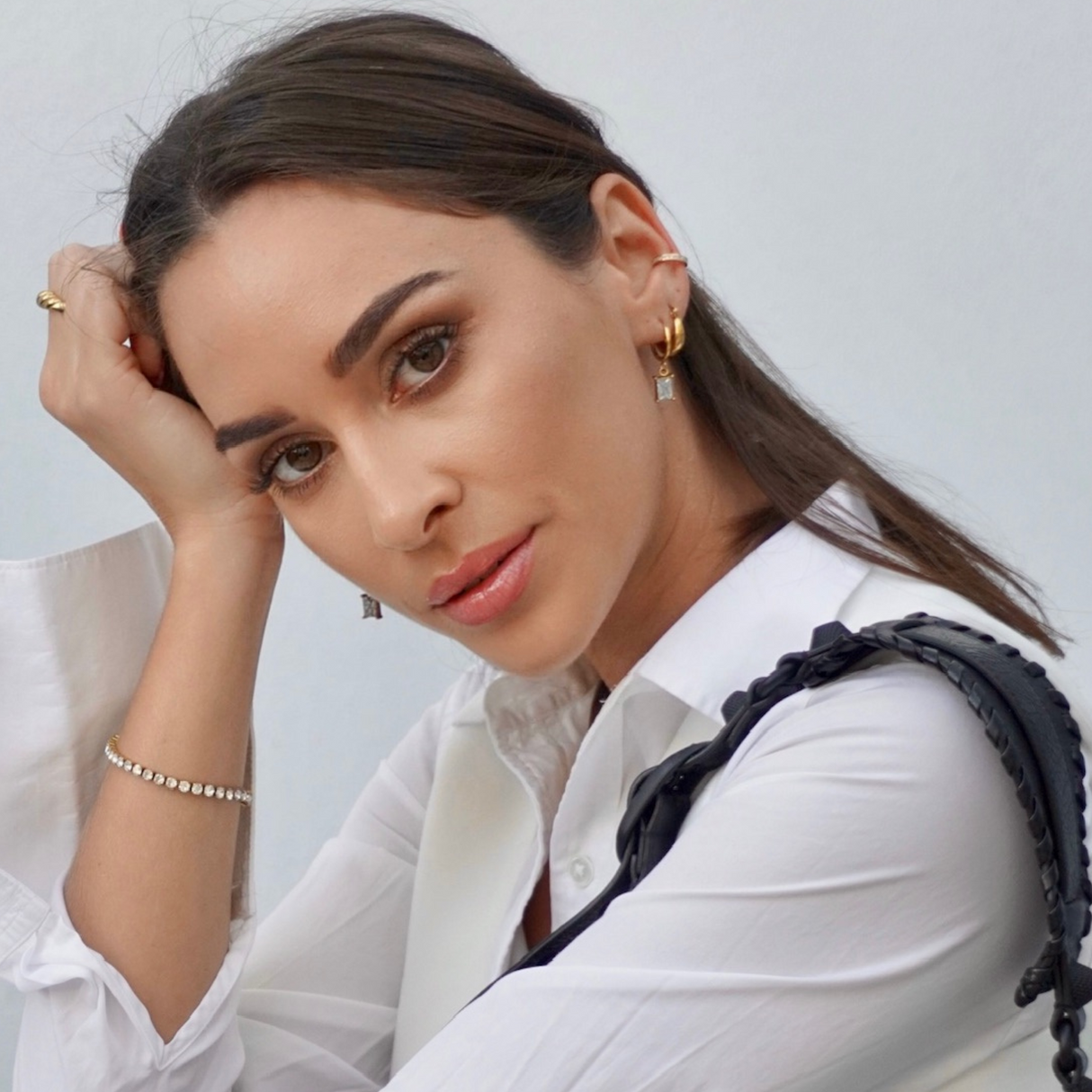 Chantel Baguette Huggie Hoop Earring - HoneyBug 