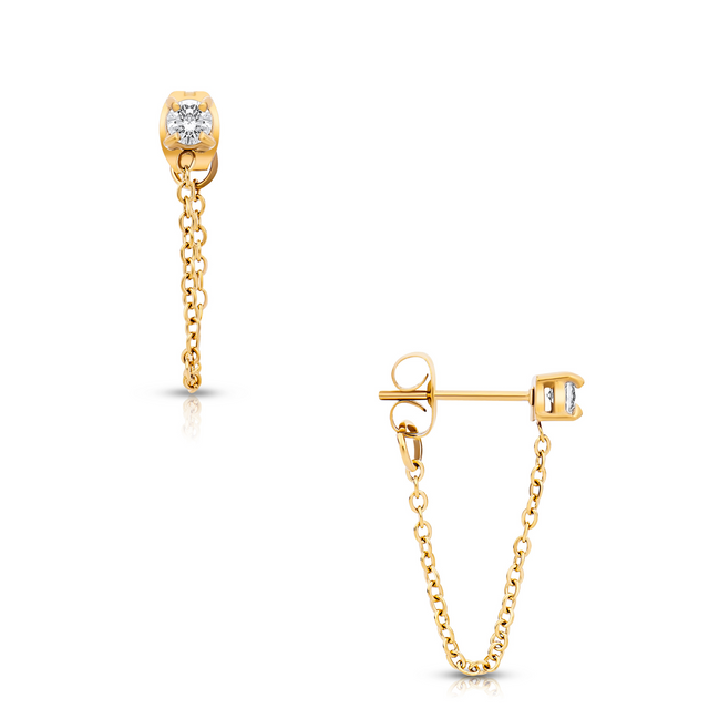 Sloane Chain Stud Earring - HoneyBug 