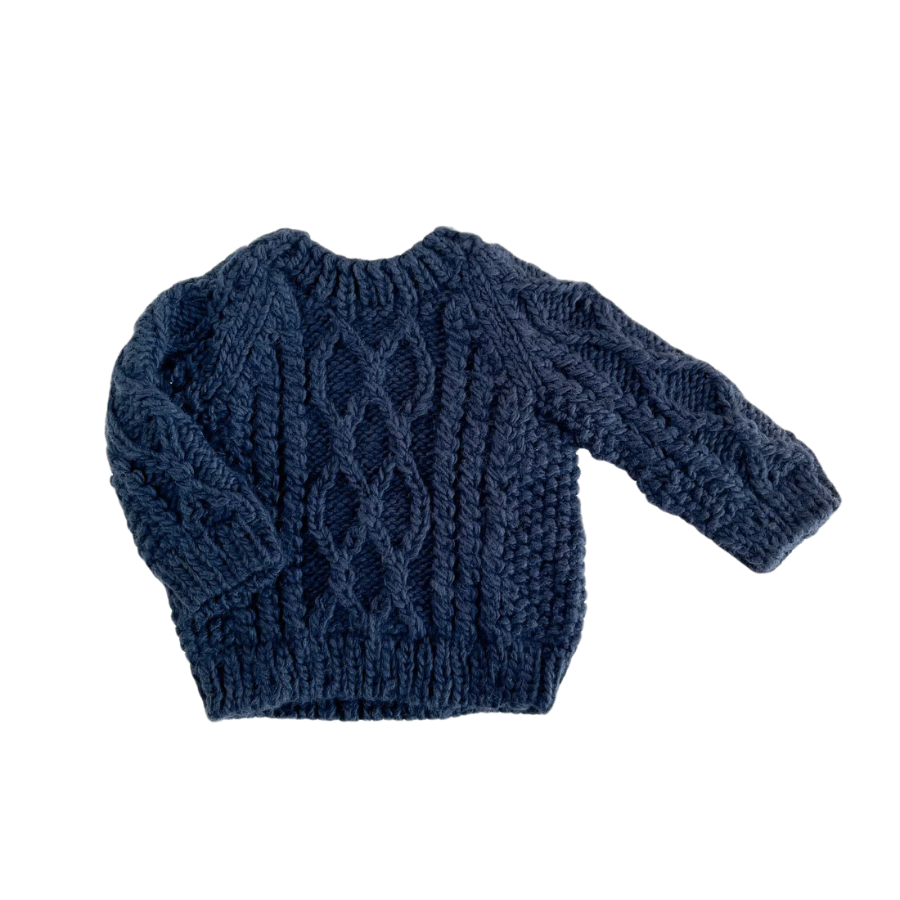Fisherman Sweater, Navy - HoneyBug 