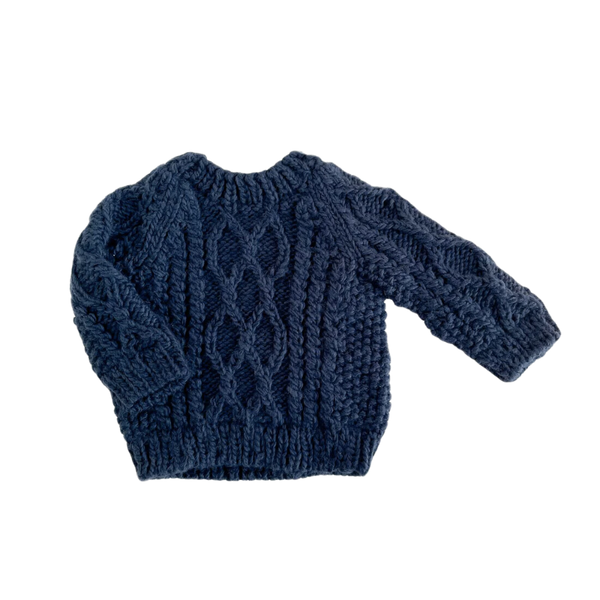 Fisherman Sweater, Navy - HoneyBug 