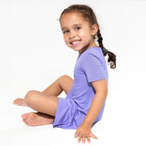 Poppin Purple Bamboo Girls' Short Sleeve Dress - HoneyBug 