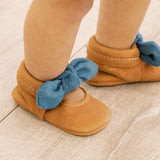 Corduroy Cowgirl Knotted Bow Baby Shoe - HoneyBug 