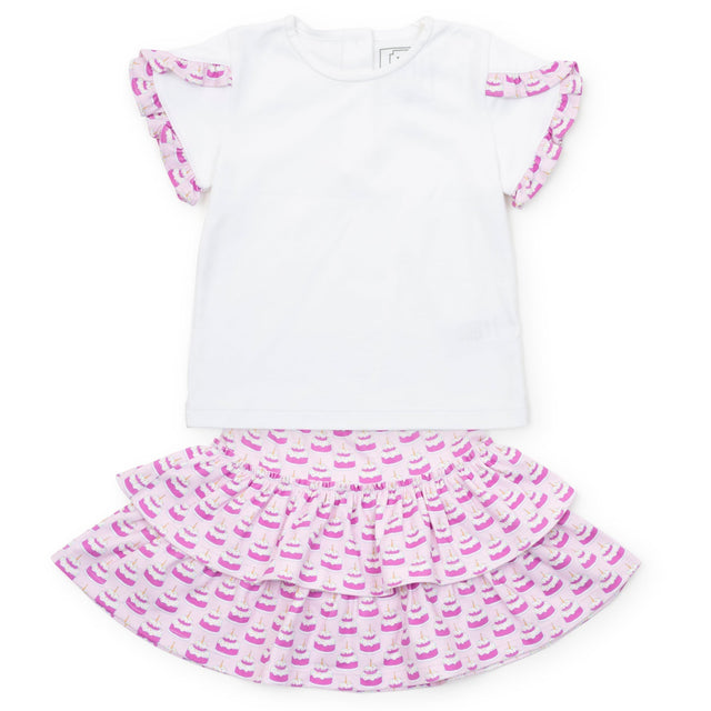Winnie Girls' Skirt Set - Birthday Cake Pink - HoneyBug 
