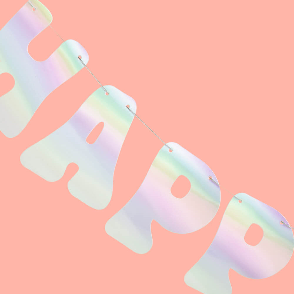 HBD Banner - Iridescent Foil Banner