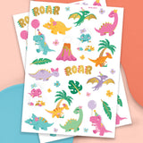 Cute Dino Tats - 40 Foil Temporary Tattoos