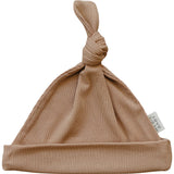 Latte Ribbed Bamboo Newborn Knot Hat - HoneyBug 