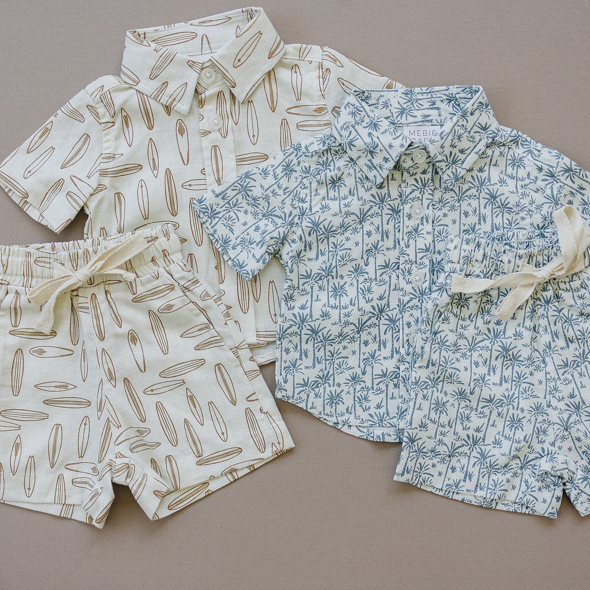 Surfboard Linen Button Up Shirt - HoneyBug 