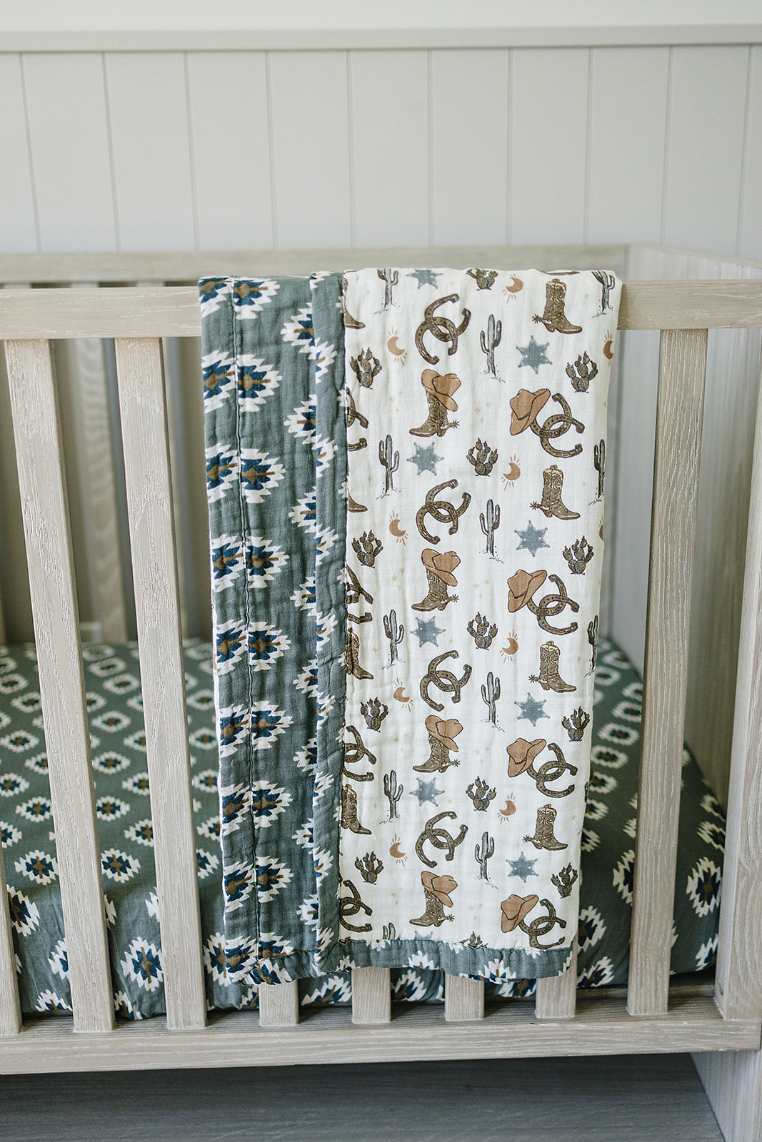 Southwest Aztec Muslin Crib Sheet - HoneyBug 