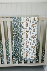 Southwest Aztec Muslin Crib Sheet - HoneyBug 