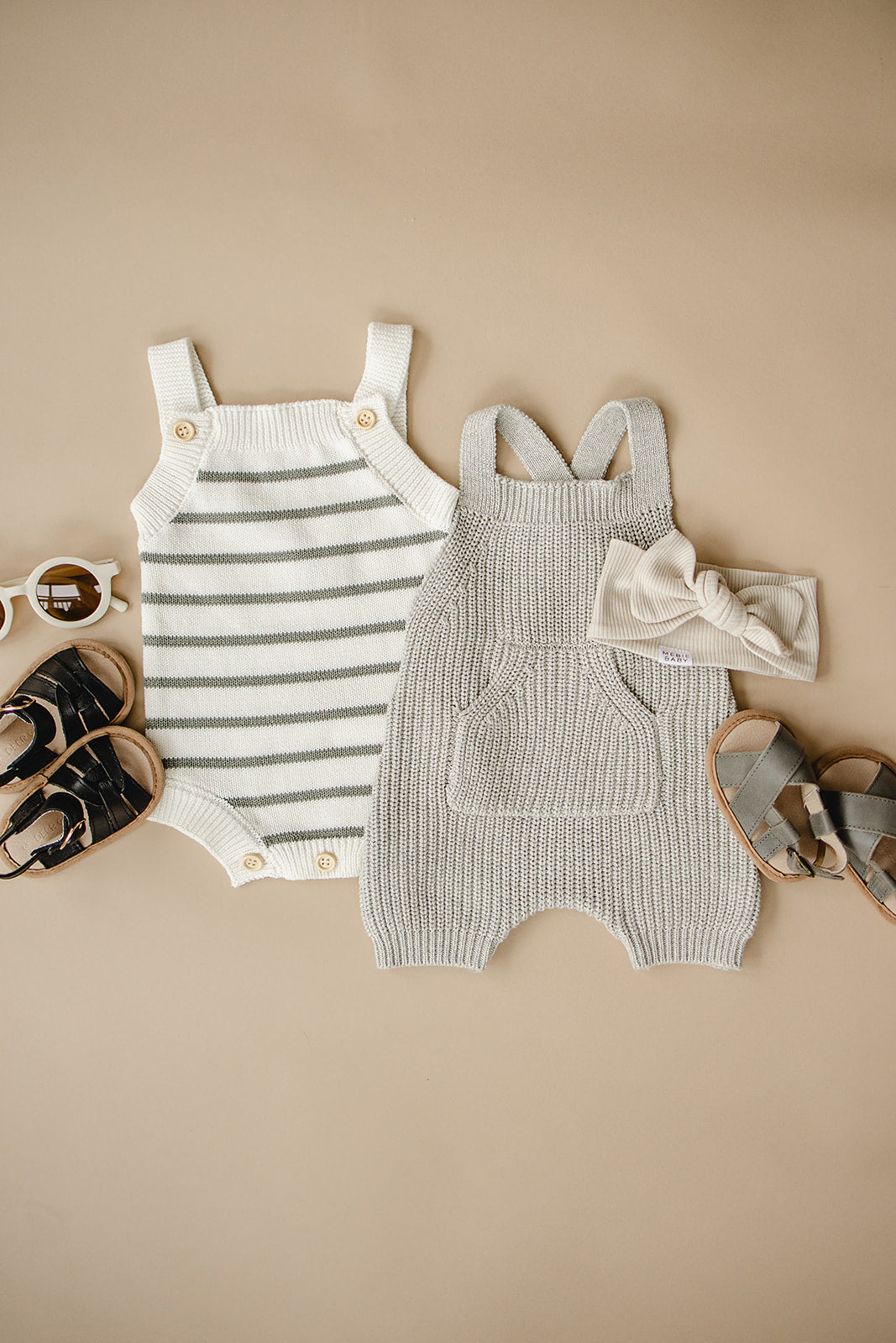 Heather Grey Pocket Knit Overalls - HoneyBug 
