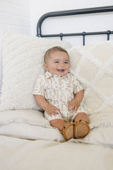 Surfboard Linen Button Up Shirt - HoneyBug 