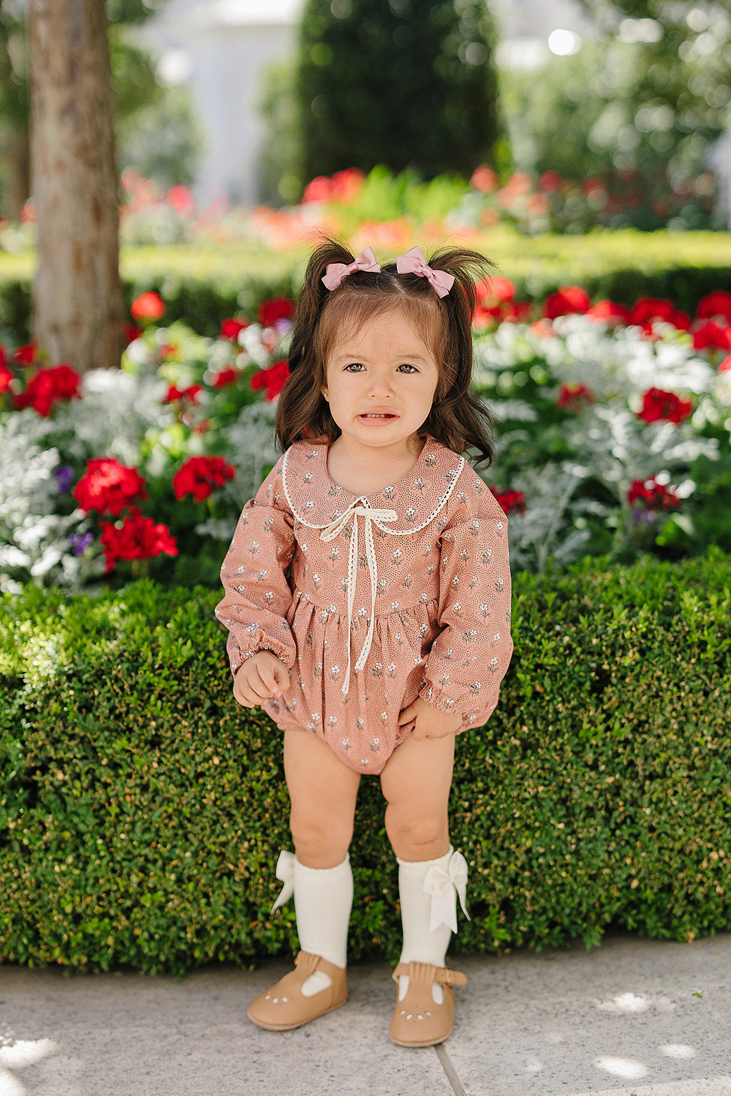 Vintage Pink Floral Bubble Romper - HoneyBug 