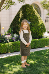 Green Corduroy Dress - HoneyBug 