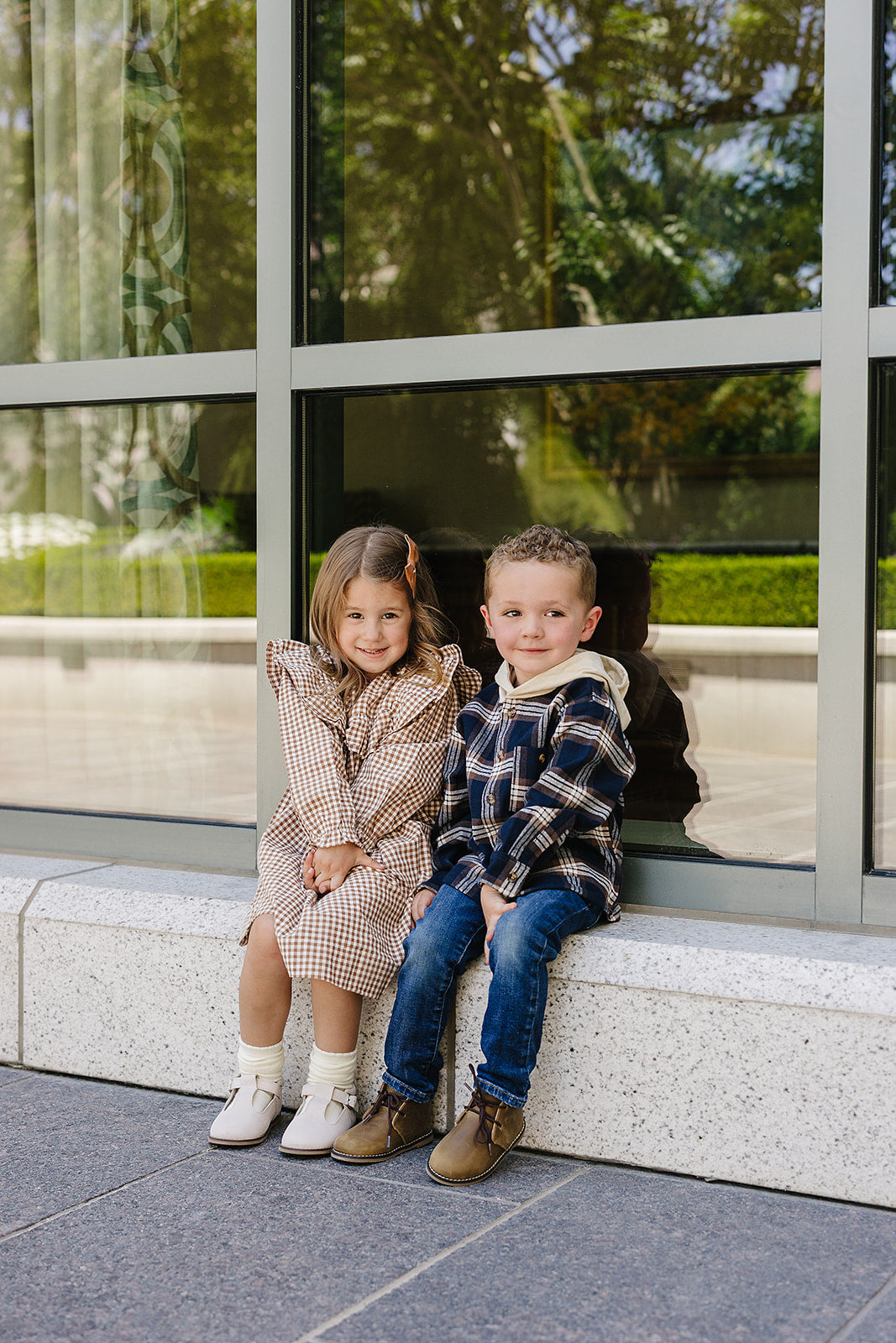 Gingham Ruffle Dress - HoneyBug 