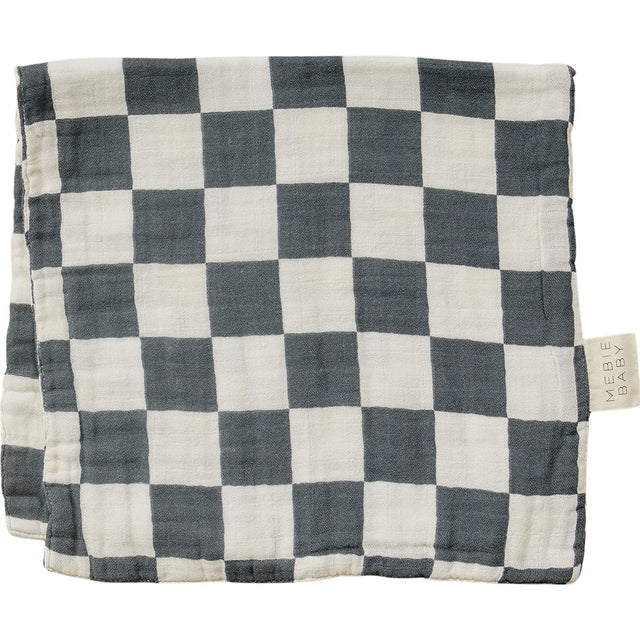Charcoal Checkered Muslin Burp Cloth - HoneyBug 