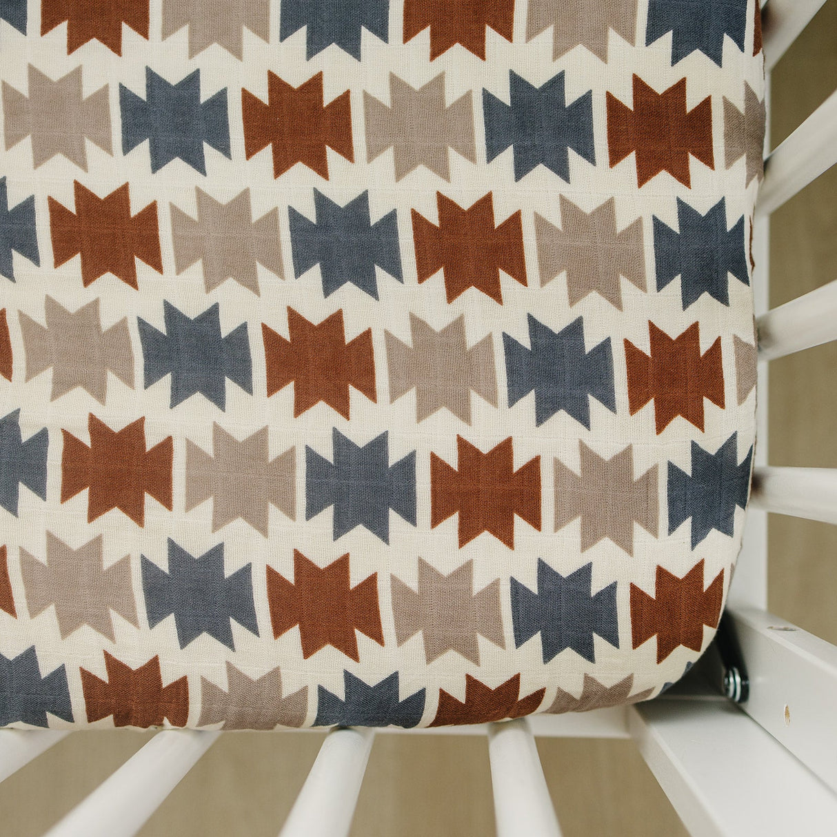 Western Aztec Muslin Crib Sheet - HoneyBug 