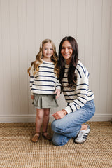 Navy Stripe Adult Knit Sweater - HoneyBug 