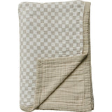 Taupe Checkered Twin Muslin Quilt - HoneyBug 