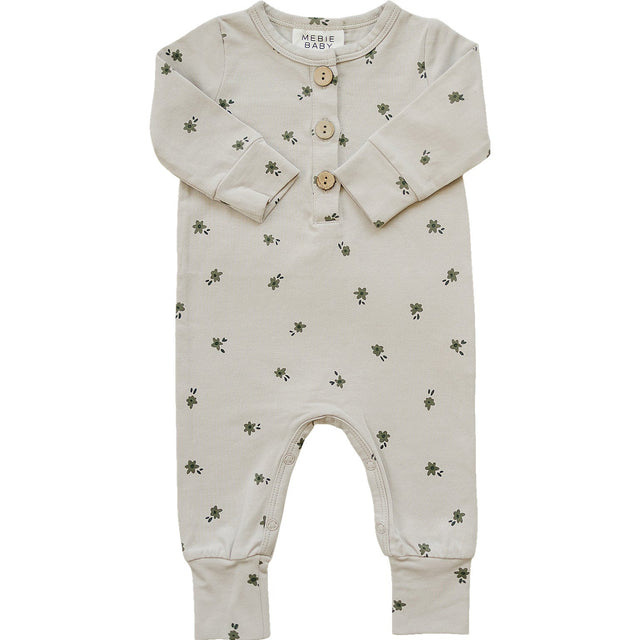 Floral Long Sleeve Button Romper - HoneyBug 
