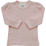 Pink Pointelle Long Sleeve Tee - HoneyBug 