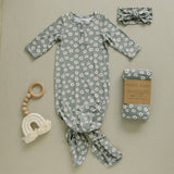 Light Green Daisy Bamboo Knot Gown - HoneyBug 