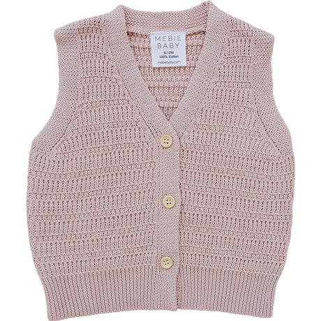 Pink Knit Button Down Vest - HoneyBug 