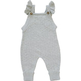 Grey Ruffle Knit Overalls - HoneyBug 