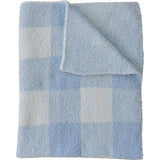 Light Blue Plaid Plush Blanket - HoneyBug 