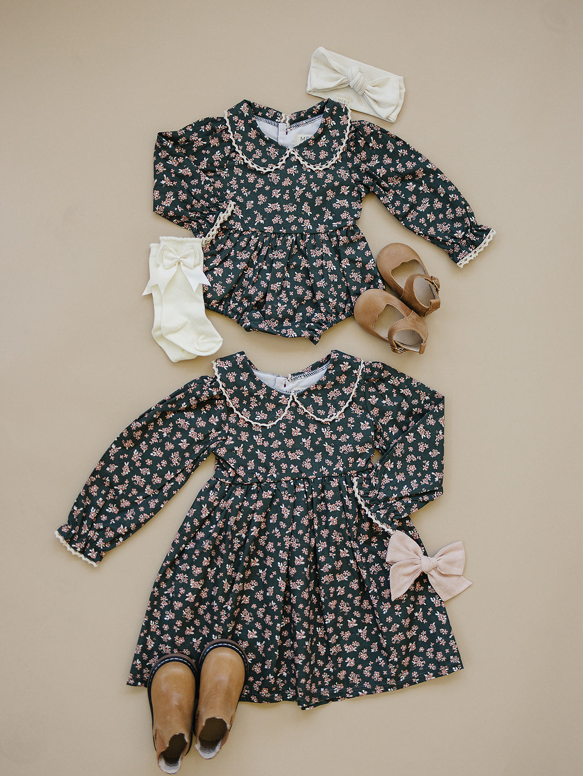 Olive Bloom Bubble Romper - HoneyBug 