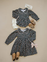Olive Bloom Dress - HoneyBug 