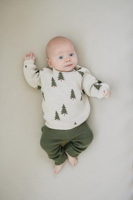 Olive Knit Leggings - HoneyBug 