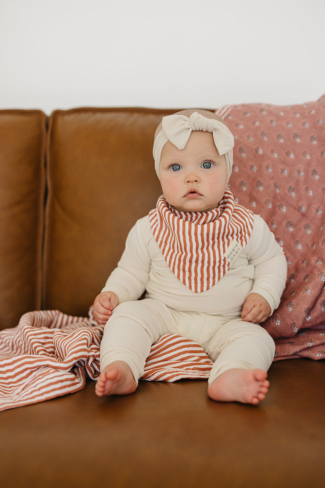 Pink Stripes Classic Muslin Bib - HoneyBug 