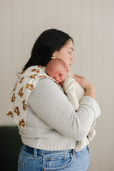 Teddy Bear Muslin Burp Cloth - HoneyBug 