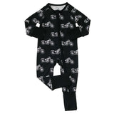 Bamboo Zip Romper | Born to Ride Black