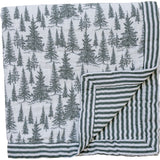 Forrest + Green Stripes Muslin Quilt - HoneyBug 
