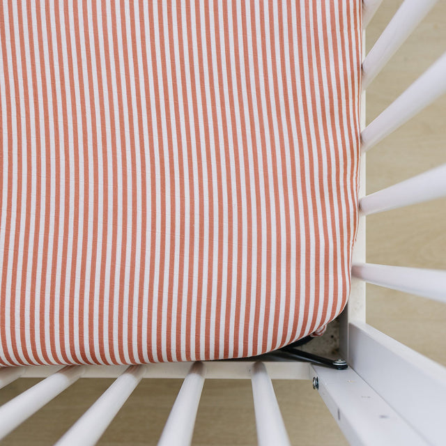 Pink Stripes Muslin Crib Sheet - HoneyBug 