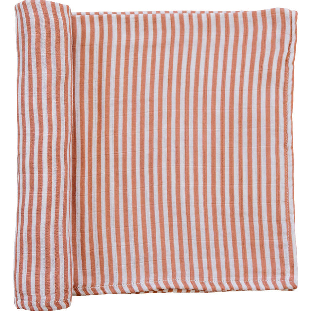 Pink Stripes Muslin Swaddle Blanket - HoneyBug 