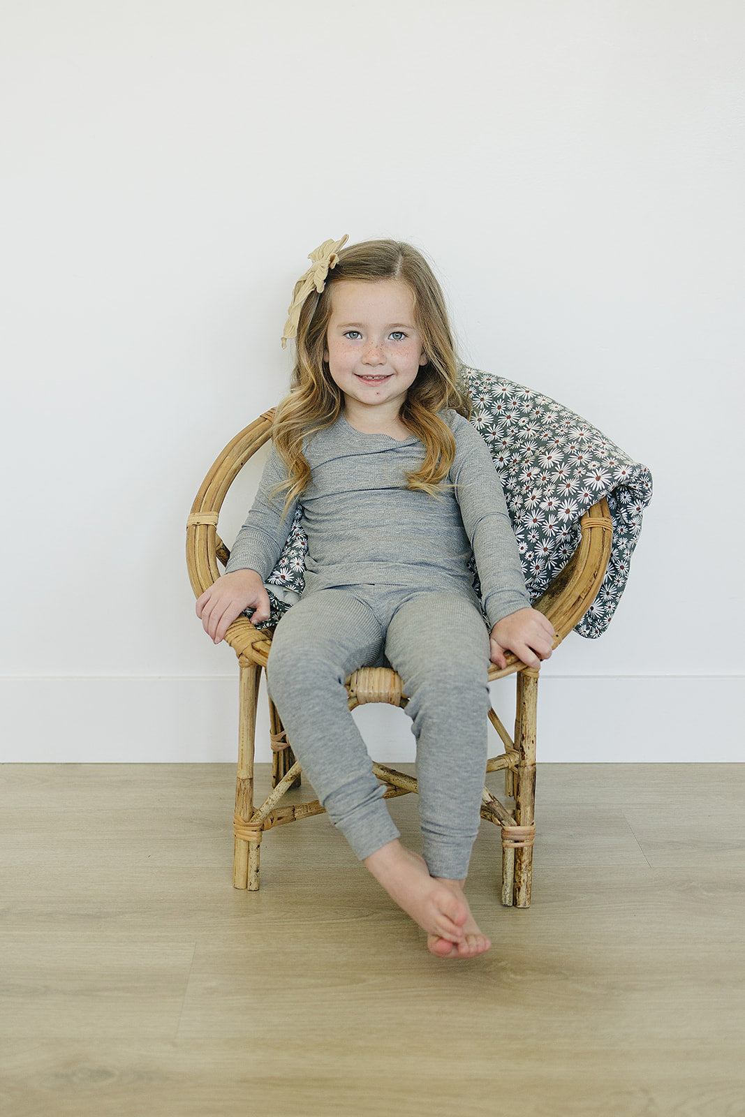 Heather Grey Ribbed Bamboo Cozy Set - HoneyBug 