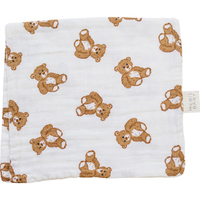 Teddy Bear Muslin Burp Cloth - HoneyBug 