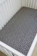 Olive Bloom Muslin Crib Sheet - HoneyBug 