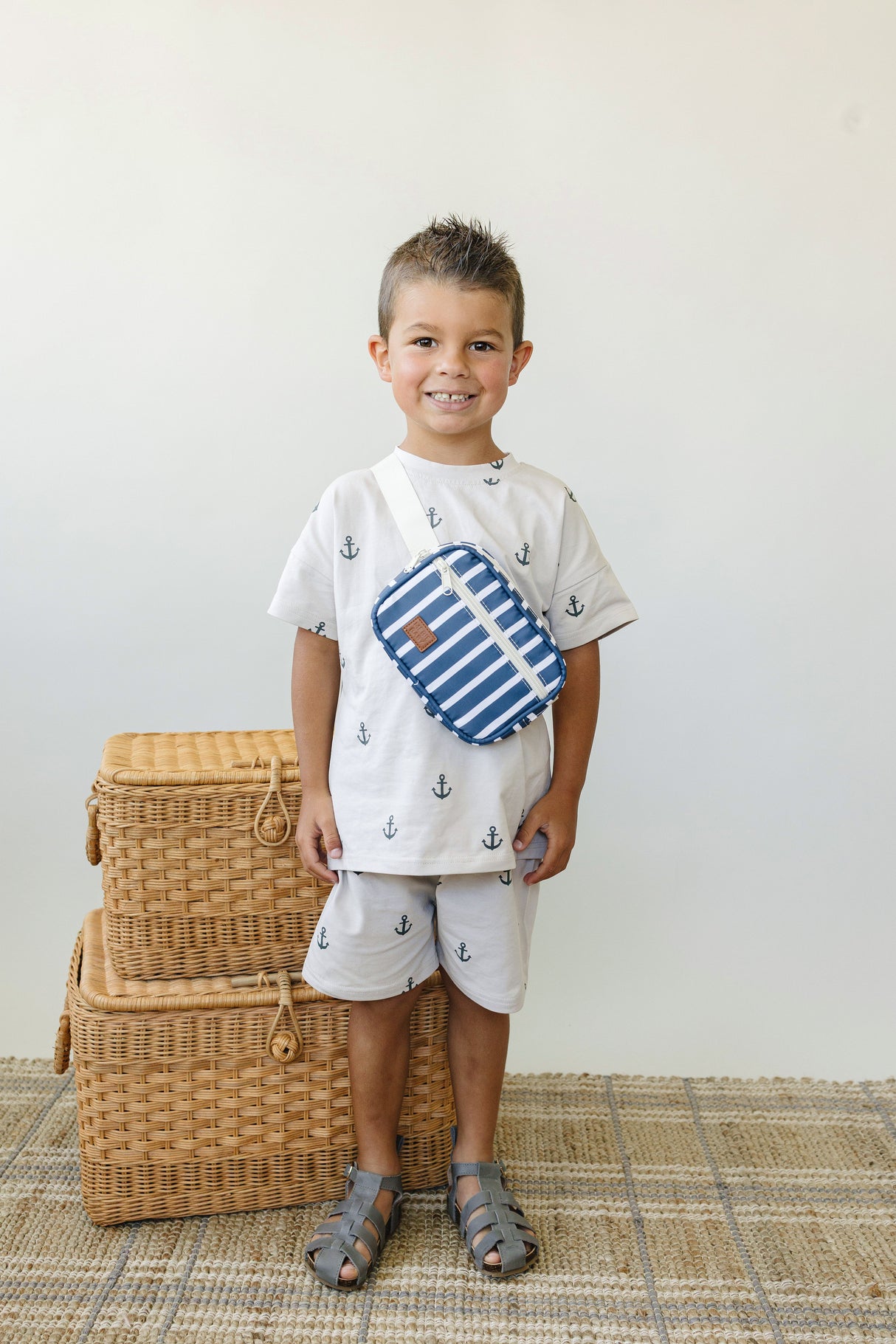 Navy Stripe Mini Fanny Pack - HoneyBug 