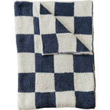Navy Checkered Plush Blanket - HoneyBug 