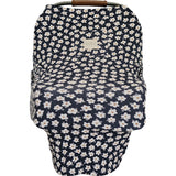 Navy Daisy Ribbed Bamboo Multi-Use Cover - HoneyBug 