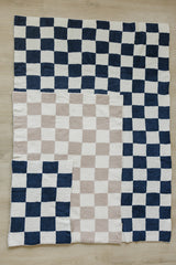 Navy Checkered Plush Blanket - HoneyBug 