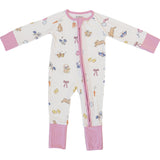 Pink Bunny Ribbed Bamboo Zipper