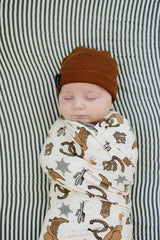 Outlaw Cowboy Ribbed Bamboo Stretch Swaddle - HoneyBug 