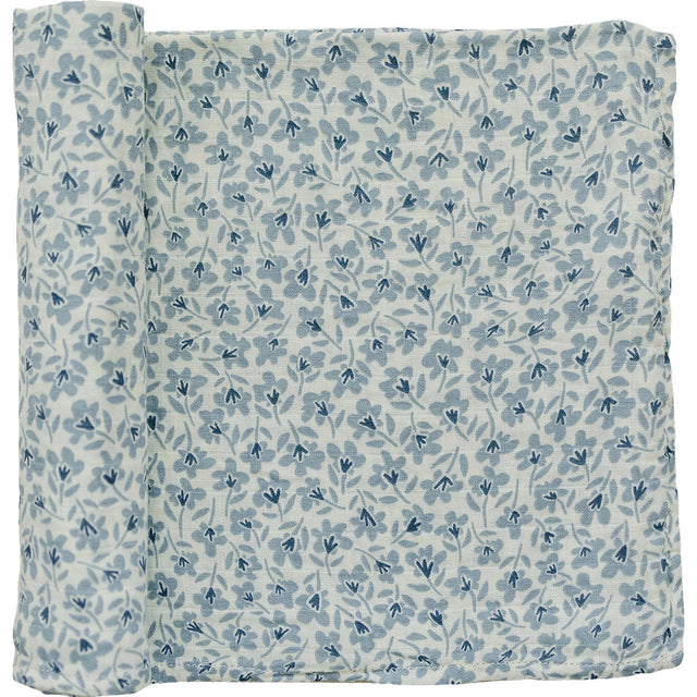 Blue Blossom Muslin Swaddle Blanket - HoneyBug 